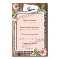 carte de menu champetre chic