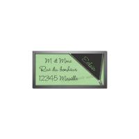 étiquette adresse vert et gris