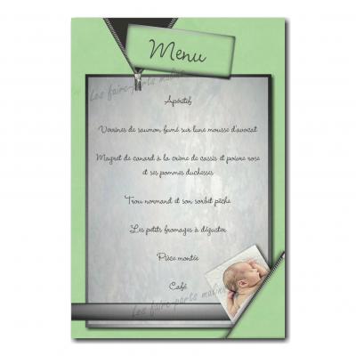 carte de menu fermeture eclair pour photo