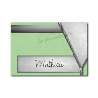 marque-place vert et gris