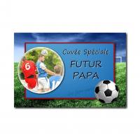 Etiquette bouteille futur papa foot