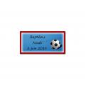 Etiquette dragees ballon de foot bleu blanc rouge