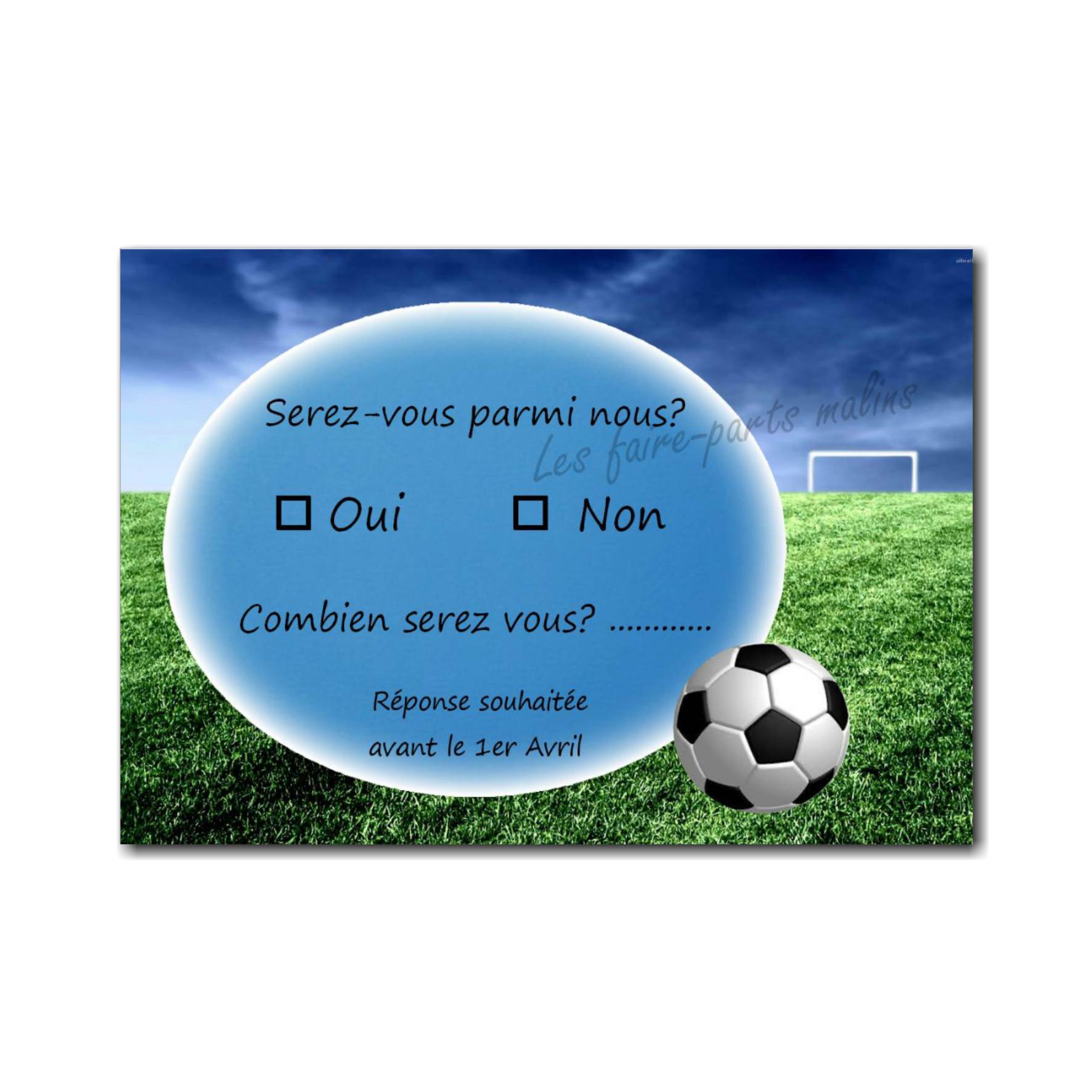 anniversaire thème ballon cartes invitations thème football