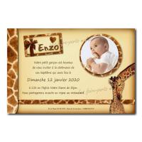 Faire part maman girafe avec petit bébé