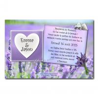 faire part bouquet de lavande et coeur