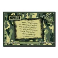 carte de remerciements militaire avec fond bariolé