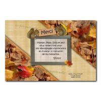 carte de remerciements feuille d'automne et écureuil