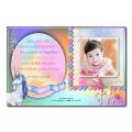 carte de remerciements licorne fille multicolore