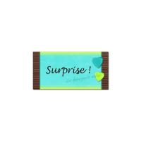 étiquette enveloppe bleu et marron