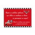 petite carte cars rouge et noir damier de course