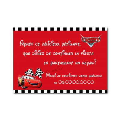 petite carte cars rouge et noir damier de course