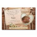 Faire part douceur nounours beige sur bois