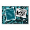 cartes de remerciements turquoise et blanc diamant