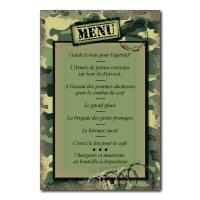 carte de menu thème militaire petit prix