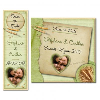 save the date épis de blé mariage froment