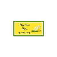 Etiquette dragées avec citron jaune