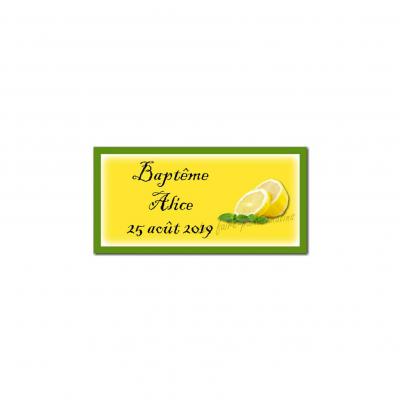 Etiquette dragées avec citron jaune