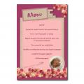 Menu fleur vieux rose et beige