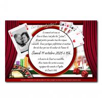 carte d'invitation avec jeux de cartes