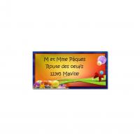 étiquette adresse oeufs colorés de pâques