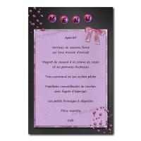Menu violet et gris boules