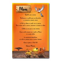 carte de menu pumba et timon