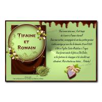 Faire part pistache chocolat fondant vert et marron