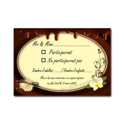 coupon réponse chocolat fondant et vanille