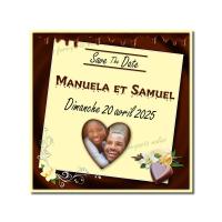 faire-part carré chocolat vanille