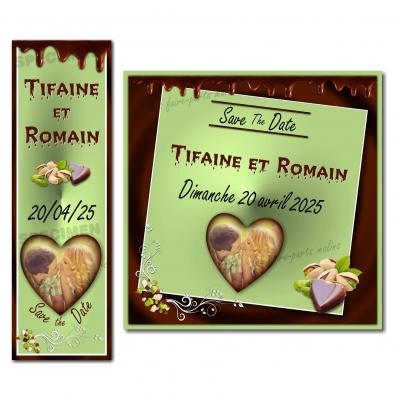 save the date pistache chocolat