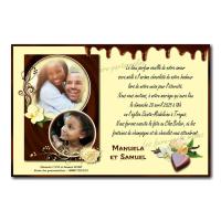 Faire part chocolat et vanille coeur choco