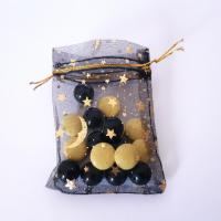 sachet pour dragées noir avec petites étoiles
