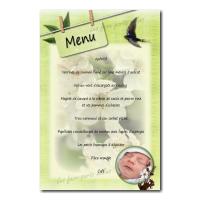 carte de menu oiseau du printemps