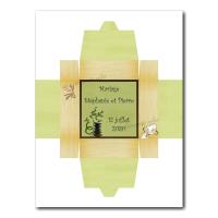 Boite beige et vert zen fleur d'orchidées