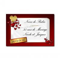Etiquette bouteille noces de rubis