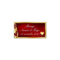 Etiquette dragées or et rouge