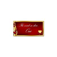 étiquette enveloppe rouge rubis