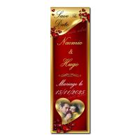 faire-part marque-page rouge et or