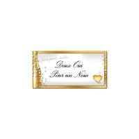 étiquette enveloppe or et blanc