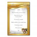 carte de menu blanc et or anniversaire de mariage