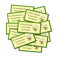Etiquette dragées autocollante avec petite marguerite