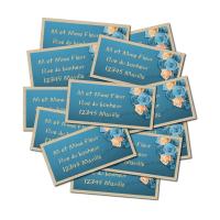 Etiquette dragées autocollante roses bleues