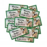 3x6 lot 12 etiquettes dragees 18 garcon