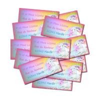 Etiquette dragées autocollante avec licorne