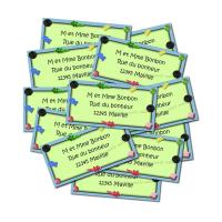 Etiquette dragées autocollante bonbon bleu