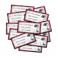 3x6 lot 12 etiquettes dragees rouge