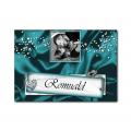 marque-place avec photo diamants éclat turquoise