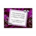 petite carte repas avec diamant en violet et blanc
