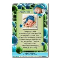faire part fond bulle bleu et vert