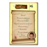 carte de menu avec photo carte aux trésors pirate